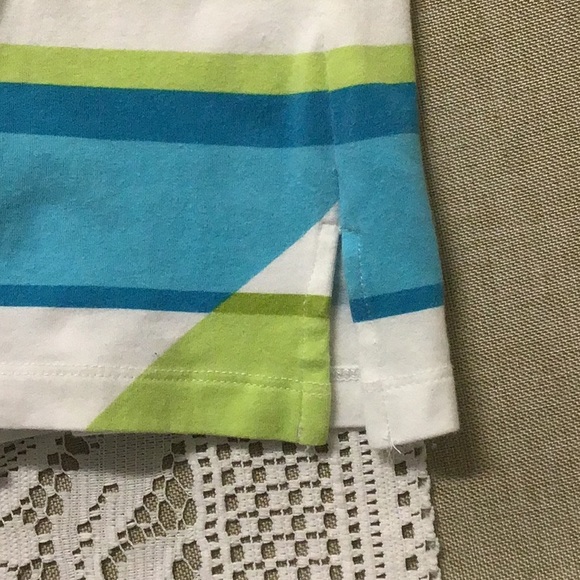 Alfred Dunner striped top unique neck rhinestones - Picture 10 of 11